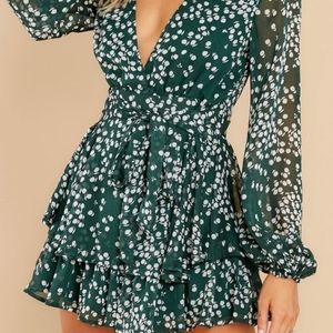 Saint + Secrets Green Floral Romper
